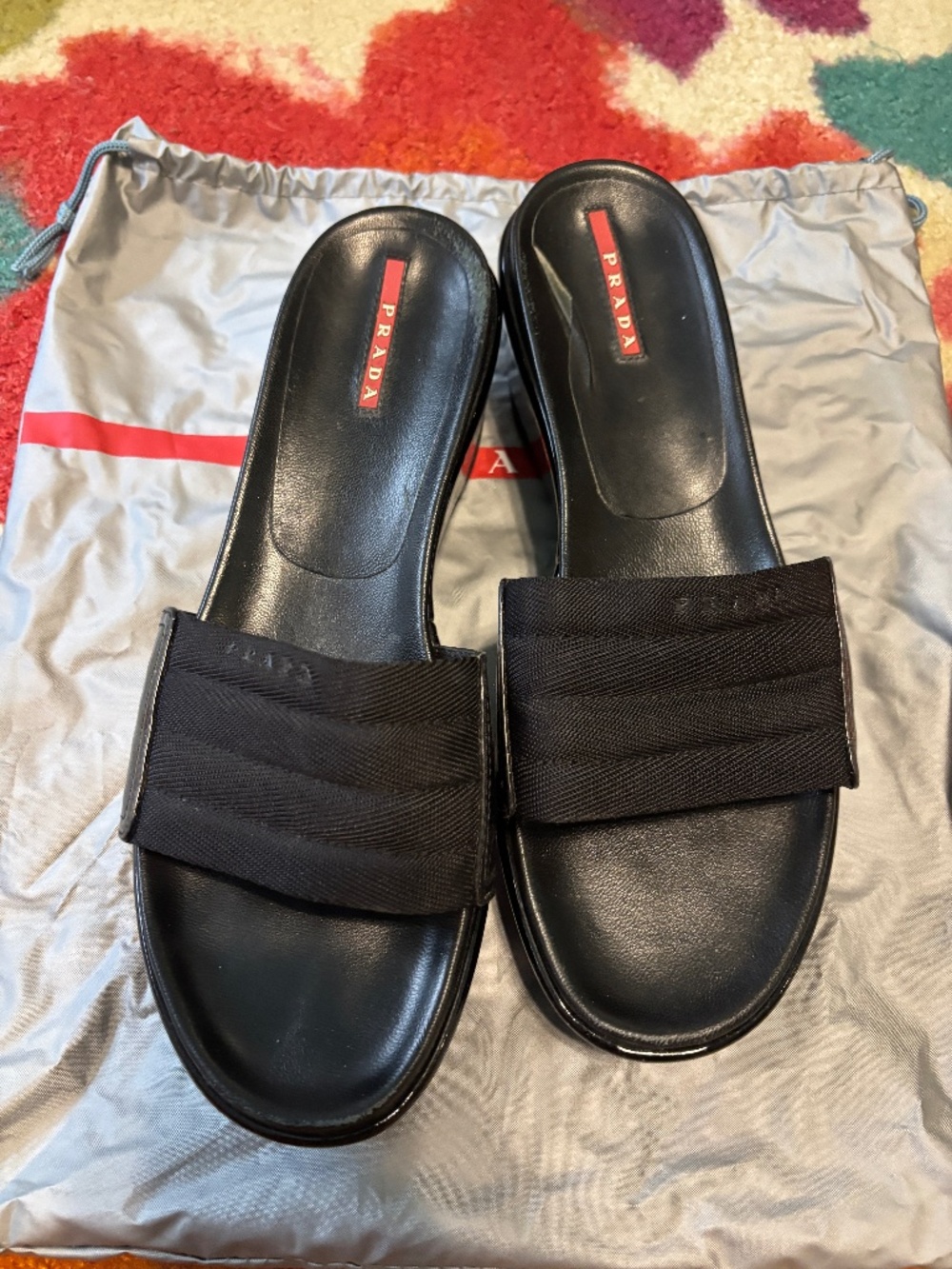 Prada platform slides